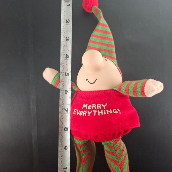 1988 Ziggy Christmas Merry Everything Plush Doll In His Pajamas Green And Red - Picture 8 of 10